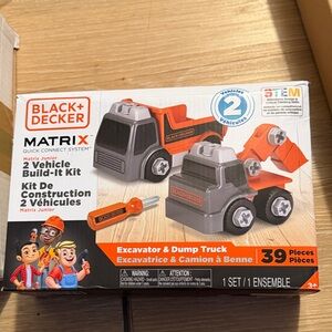 Black & Decker Orange and Gray Excavator & Dump Truck Build-It Kit